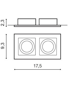 Azzardo PACO 2 BLACK 2xGU10 Wpuszczana Czarny AZ0800 - produkt 2