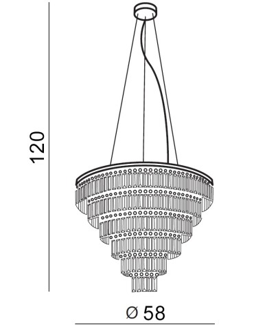 Azzardo SALERNO PENDANT/TOP 5xE14 2in1 Ceiling or Pendant Transparent/Chrome AZ2107 - product 2