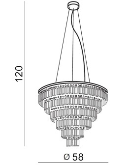 Azzardo SALERNO PENDANT/TOP 5xE14 2w1 Sufitowa lub Wisząca Przeźroczysty/Chrom AZ2107 - produkt 2