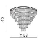 Ceiling lamps with crystals - Azzardo SALERNO PENDANT/TOP 5xE14 2in1 Ceiling or Pendant Transparent/Chrome AZ2107 - product 3