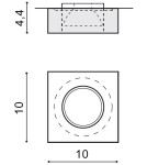 Decorative flush-mounted lamps - Azzardo VEKTOR SQUARE 1xGU10 Recessed Transparent AZ1495 - product 2