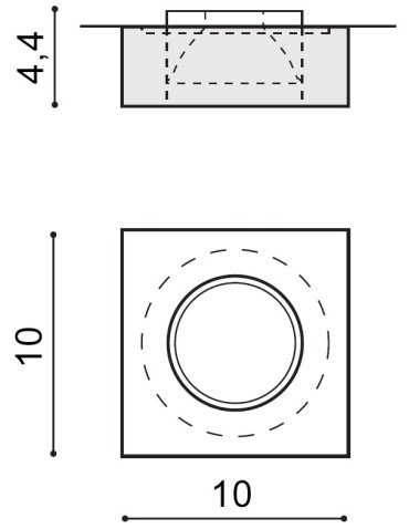 Azzardo VEKTOR SQUARE 1xGU10 Recessed Transparent AZ1495 - product 2