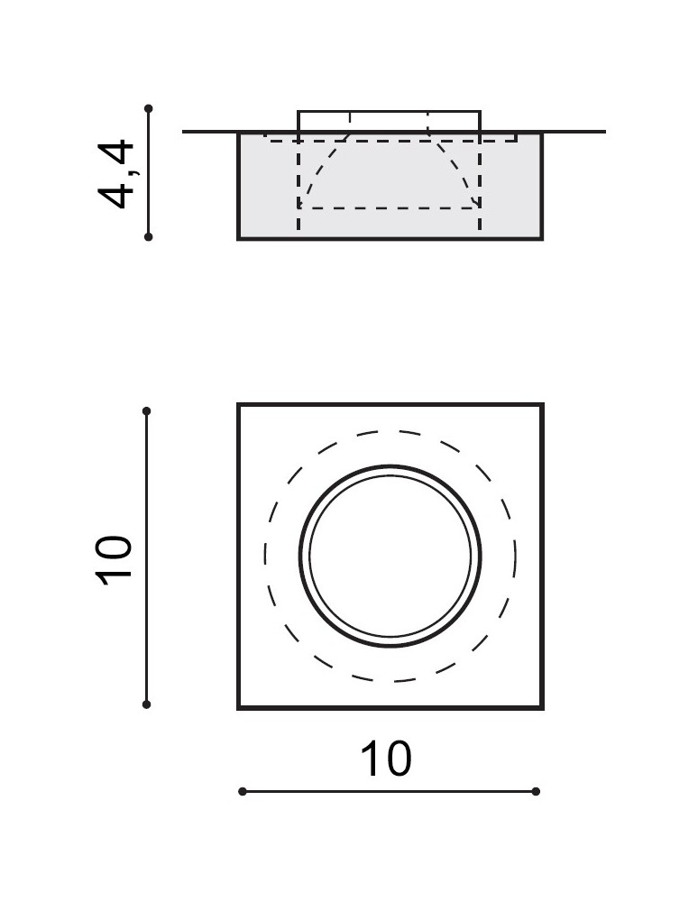 Decorative flush-mounted lamps - Azzardo VEKTOR SQUARE 1xGU10 Recessed Transparent AZ1495 - product kolory-swiatla.pl 2