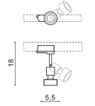 Lamps for 3-phase busbars - Azzardo JANE TRACK BLACK 1xGU10 Spotlight For Busbar 3F Black AZ2457 - product 2