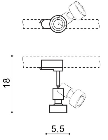 Azzardo JANE TRACK BLACK 1xGU10 Spotlight For Busbar 3F Black AZ2457 - product 2