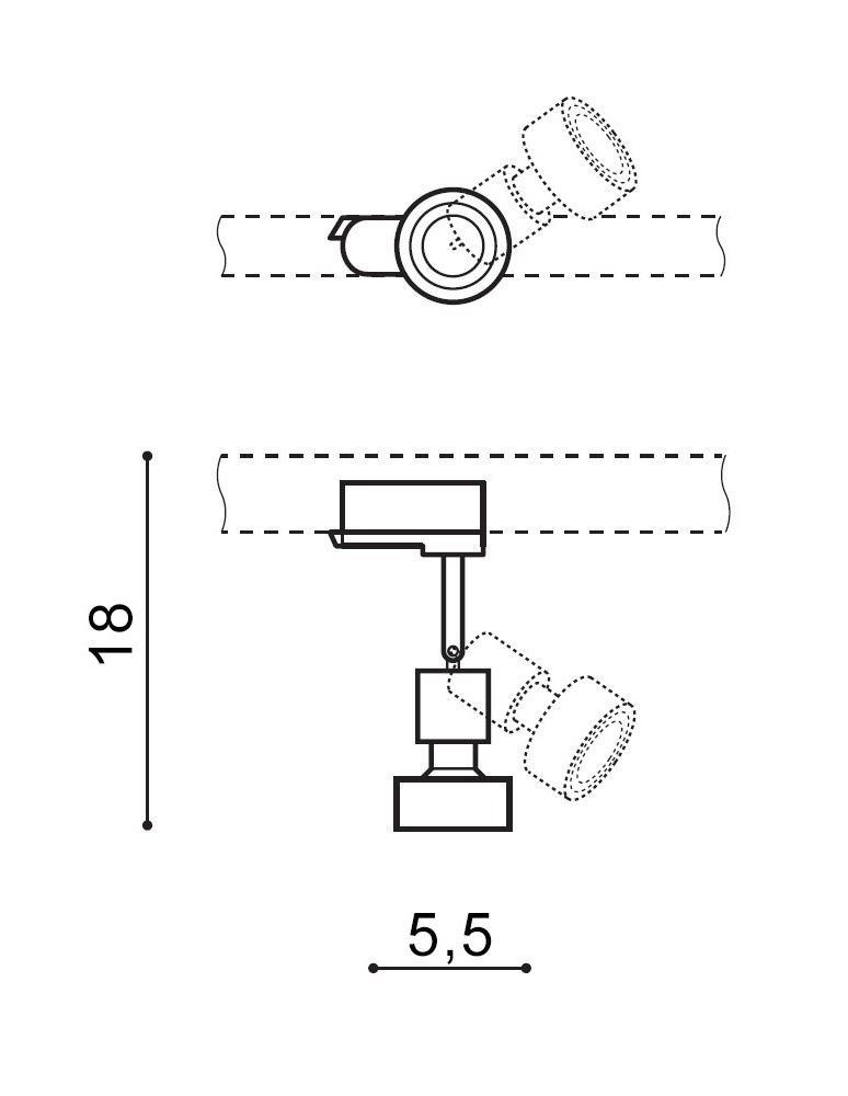 Lamps for 3-phase busbars - Azzardo JANE TRACK BLACK 1xGU10 Spotlight For Busbar 3F Black AZ2457 - product kolory-swiatla.pl 2