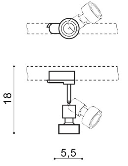 Azzardo JANE TRACK BLACK 1xGU10 Spotlight For Busbar 3F Black AZ2457 - product 2