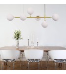Pendant lamps - Light Prestige Alisa pendant lamp white balls LP-005/6P WH 6xE14 gold / white - product 11