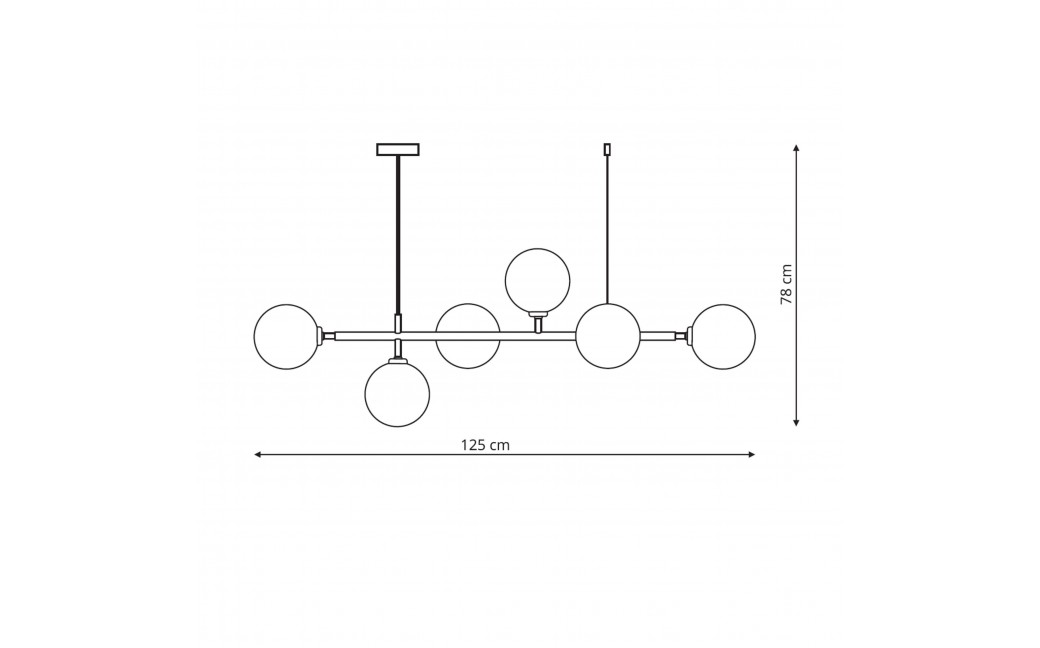 Light Prestige Alisa lampa wisząca białe kulki LP-005/6P WH 6xE14 złoty / biały