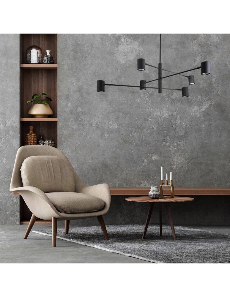 Modern pendant lamps - Light Prestige Snow 6 pendant black LP-731/6P BK 6xGU10 - product kolory-swiatla.pl 4