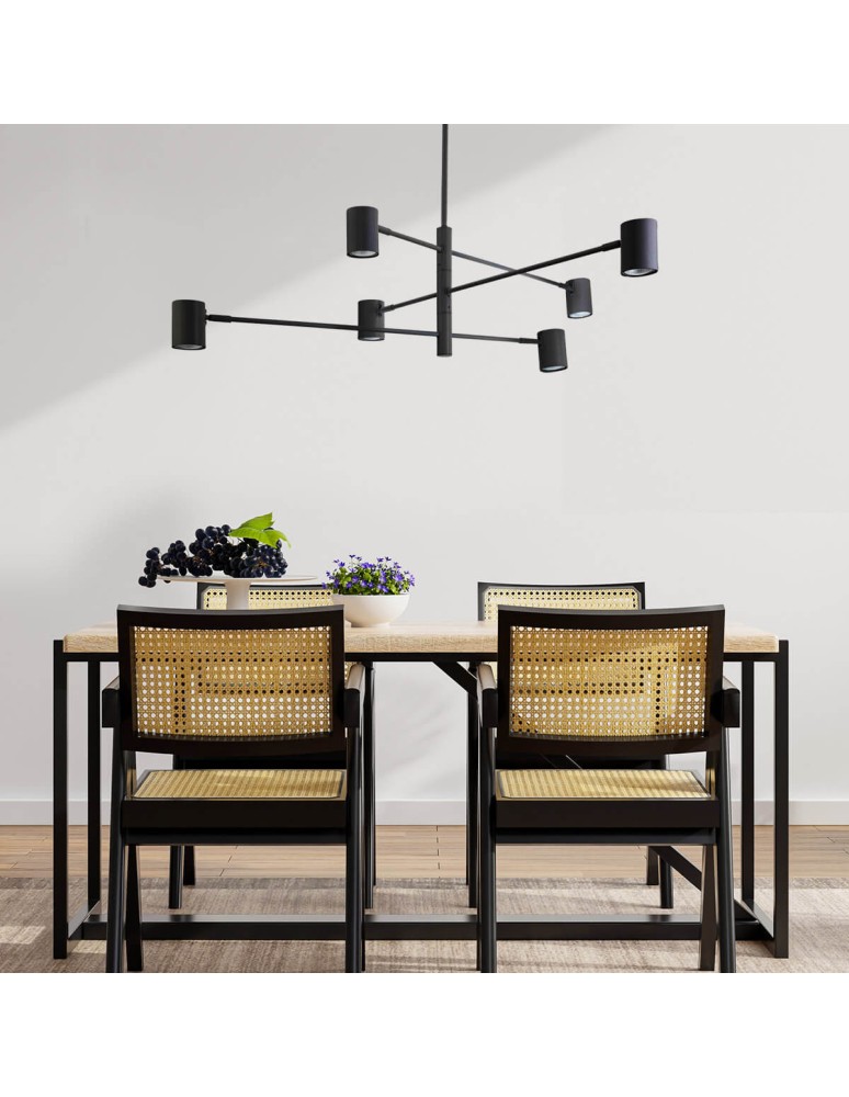Modern pendant lamps - Light Prestige Snow 6 pendant black LP-731/6P BK 6xGU10 - product kolory-swiatla.pl 5