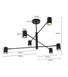 Modern pendant lamps - Light Prestige Snow 6 pendant black LP-731/6P BK 6xGU10 - product 7