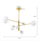Pendant lamps spheres - Light Prestige Dorado 6 pendant G9 gold LP-002/6P - product 6