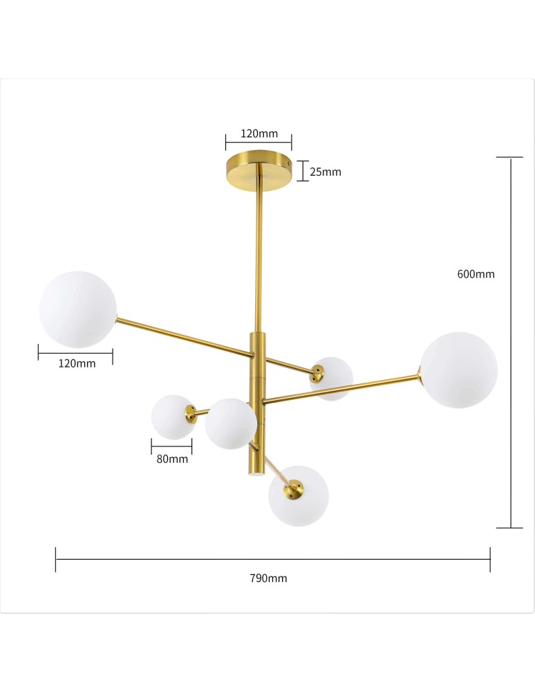 Pendant lamps spheres - Light Prestige Dorado 6 pendant G9 gold LP-002/6P - product kolory-swiatla.pl 6