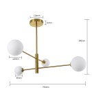 Pendant lamps spheres - Light Prestige Dorado 4 pendant G9 gold LP-002/4P - product 5