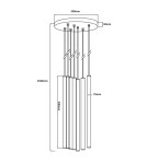 Pendant lamps - Light Prestige Lungo 7 gold pendant lamp LP-894/7P GD 7xG9 gold - product 5