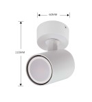 Ceiling spotlights - Light Prestige Snow 1 spot white GU10 white LP-731/1W WH - product 8