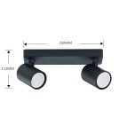 Spotlight ceiling lamps - Light Prestige Snow 2 spot black GU10 black LP-731/2W BK - product 9