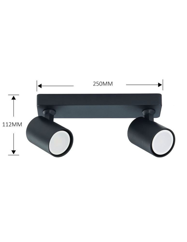 Spotlight ceiling lamps - Light Prestige Snow 2 spot black GU10 black LP-731/2W BK - product kolory-swiatla.pl 9