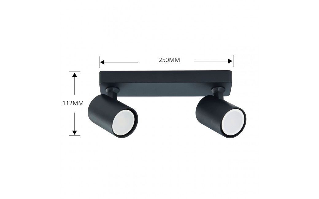 Light Prestige Snow 2 spot czarny GU10 czarny LP-731/2W BK