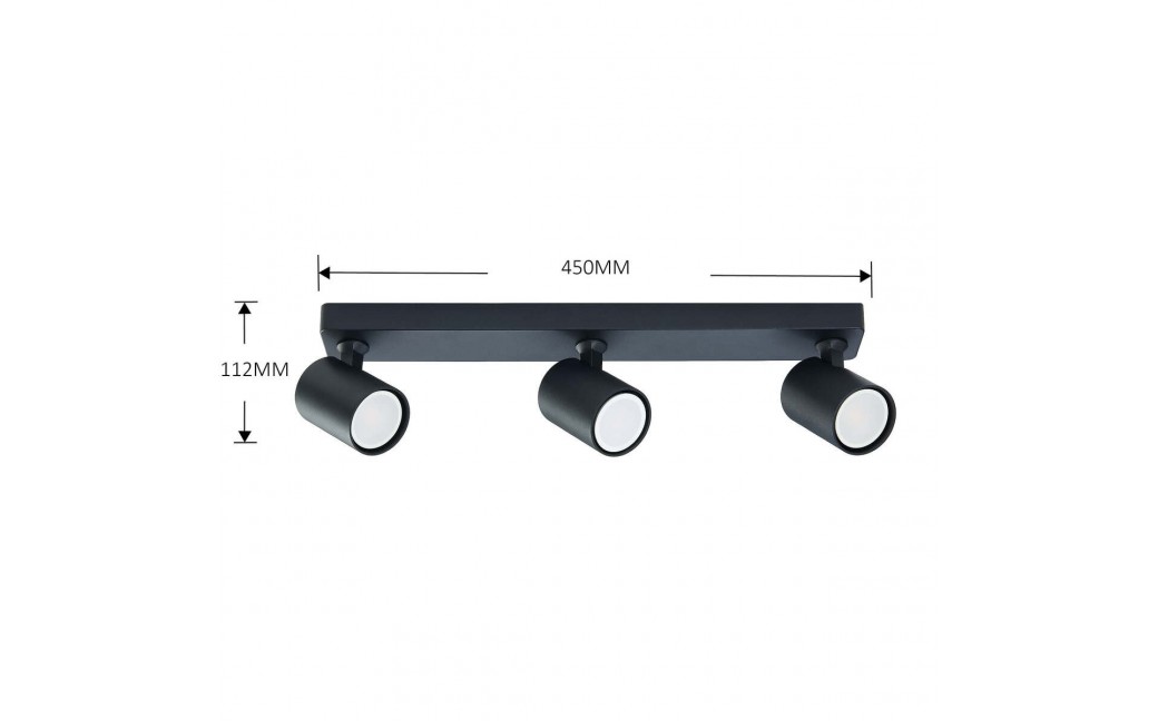 Light Prestige Snow 3 spot czarny GU10 czarny LP-731/3W BK