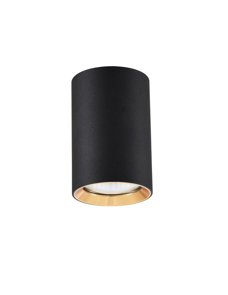 Ceiling luminaires for replaceable light source - Light Prestige Manacor eyelet black with gold ring 9 cm GU10 black LP-232/1D - 90 BK/GD - product kolory-swiatla.pl 3