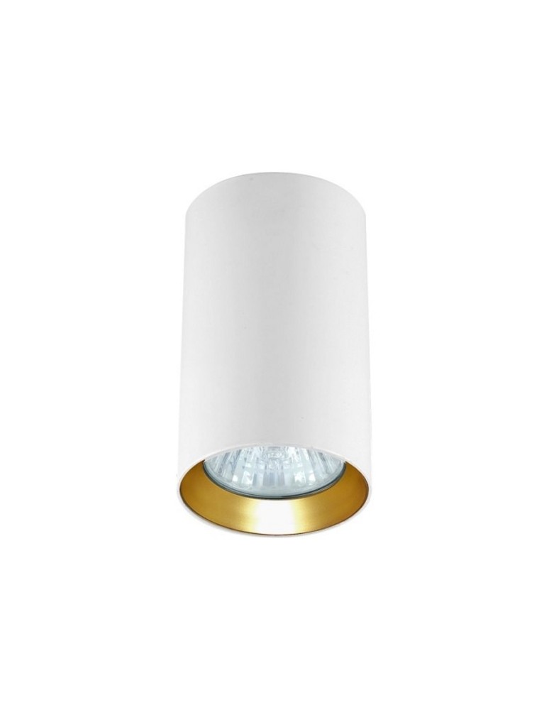 Ceiling luminaires for replaceable light source - Light Prestige Manacor white eyelet with gold ring 9 cm GU10 white LP-232/1D - 90 WH/GD - product kolory-swiatla.pl 4