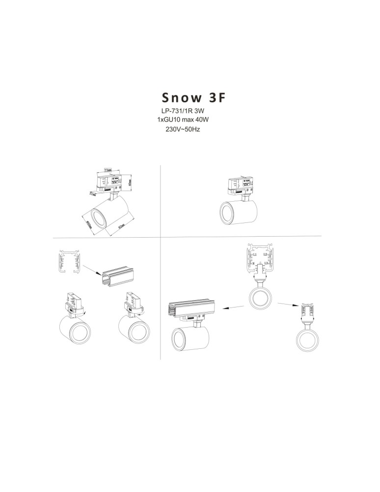 3 phase buses - Light Prestige 3F 2m black rail cable LP-571/2M-3F BK - product kolory-swiatla.pl 6