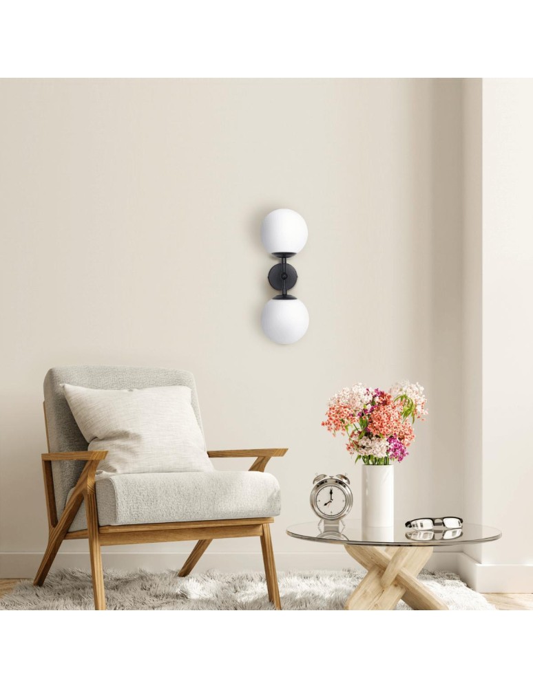 Wall lamps - Light Prestige Dorado wall lamp 2 black 2xE14 black/white - product kolory-swiatla.pl 4