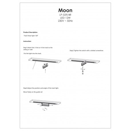 Light Prestige Moon reflektor do szynoprzewodów czarny 3F 4000K LP-559/4 R-3F BK 1xLED czarny