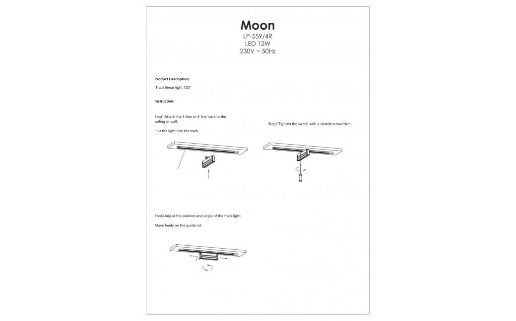 Light Prestige Moon reflektor do szynoprzewodów czarny 3F 4000K LP-559/4 R-3F BK 1xLED czarny