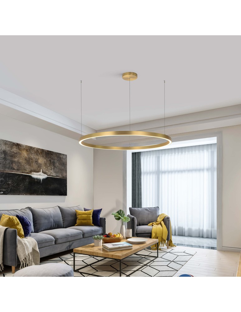 Pendant lamps circles - Light Prestige Midway large gold pendant lamp LP-033/1P L GD 1xLED Gold - product kolory-swiatla.pl 4