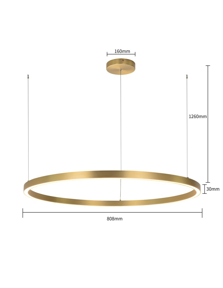 Pendant lamps circles - Light Prestige Midway large gold pendant lamp LP-033/1P L GD 1xLED Gold - product kolory-swiatla.pl 7