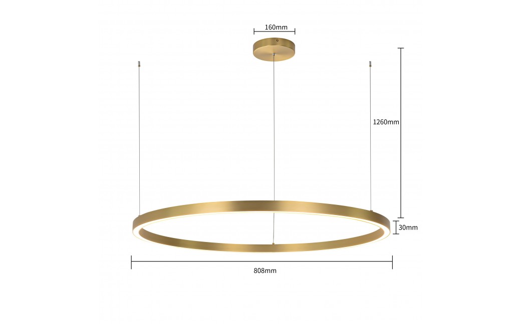 Light Prestige Midway lampa wisząca duża złota LP-033/1P L GD 1xLED Złoty