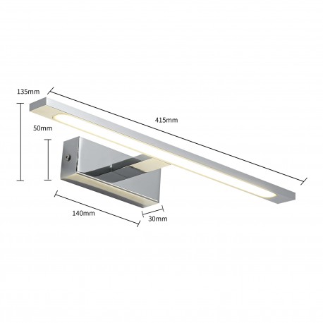 Light Prestige Isla kinkiet chrom sredni z IP44 4000K LED chrom GS-LWB-12W CH