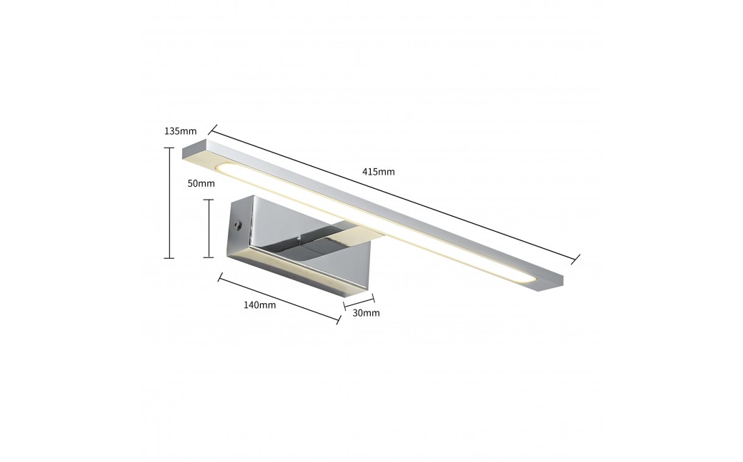 Light Prestige Isla kinkiet chrom sredni z IP44 4000K LED chrom GS-LWB-12W CH