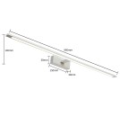 Bathroom wall lamps - Light Prestige Isla chrome XXL wall lamp with IP44 4000K LED chrome GS-LWB-32W CH - product 6