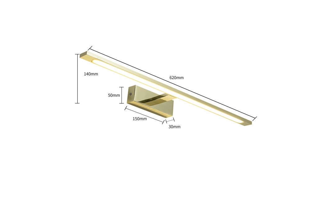 Light Prestige Isla kinkiet złoty duzy z IP44 4000K LED złoty GS-LWB-20W GOLD