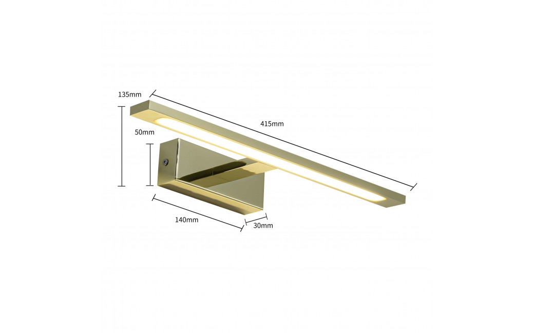 Light Prestige Isla kinkiet złoty średni z IP44 4000K LED złoty GS-LWB-12W GOLD