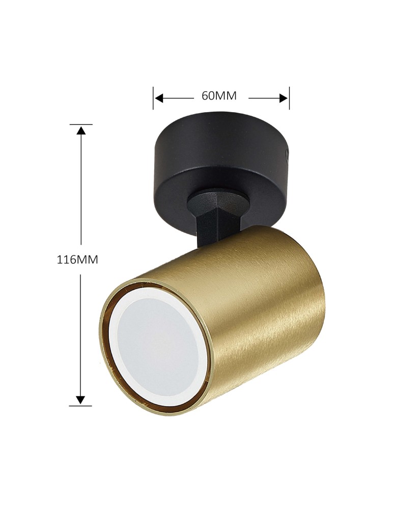 Ceiling spotlights - Light Prestige Snow 1 spot gold LP-731/1W GD 1xGU10 black/gold - product kolory-swiatla.pl 9