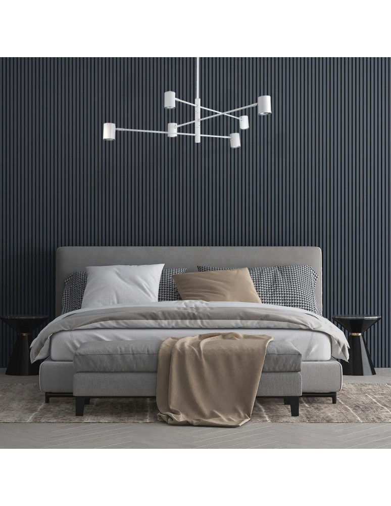 Modern pendant lamps - Light Prestige Snow 6 pendant lamp white LP-731/6P WH 6xGU10 - product kolory-swiatla.pl 3