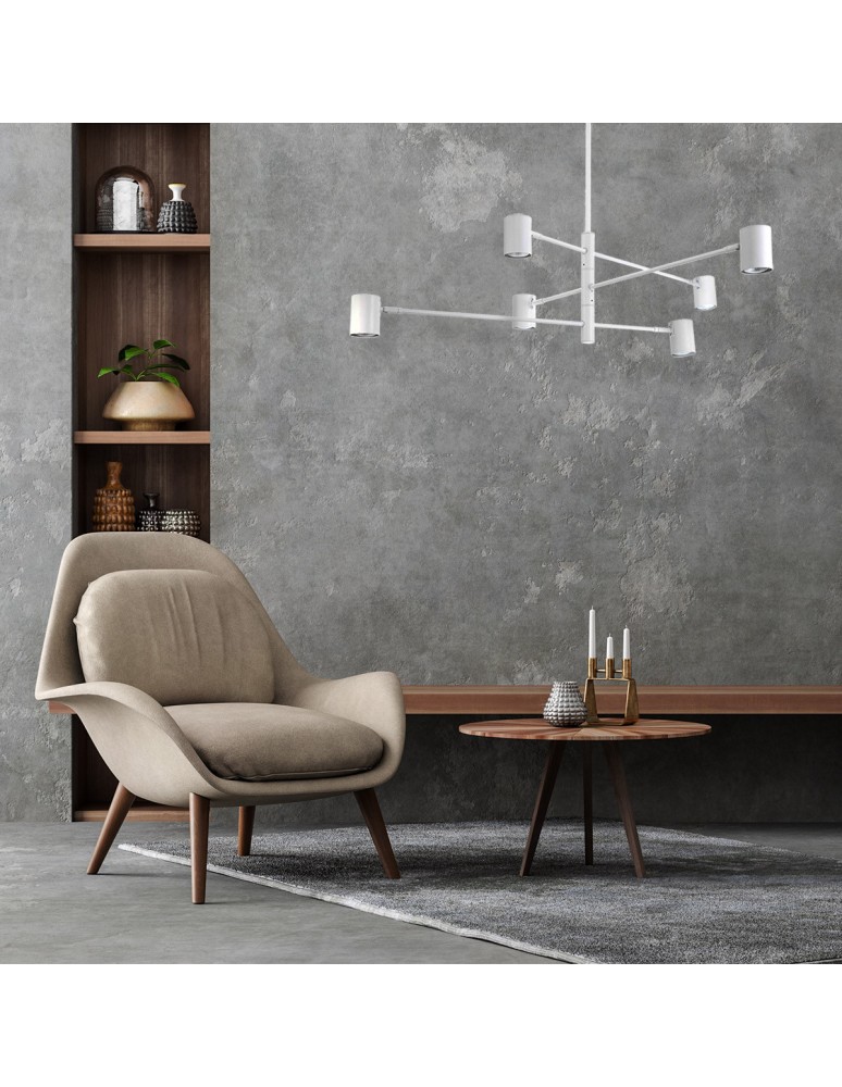 Modern pendant lamps - Light Prestige Snow 6 pendant lamp white LP-731/6P WH 6xGU10 - product kolory-swiatla.pl 4