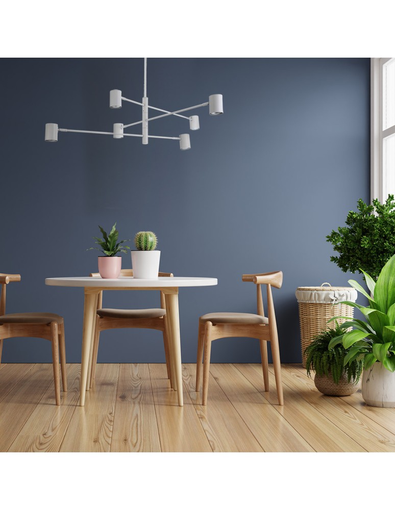 Modern pendant lamps - Light Prestige Snow 6 pendant lamp white LP-731/6P WH 6xGU10 - product kolory-swiatla.pl 5