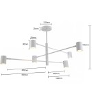 Modern pendant lamps - Light Prestige Snow 6 pendant lamp white LP-731/6P WH 6xGU10 - product 7