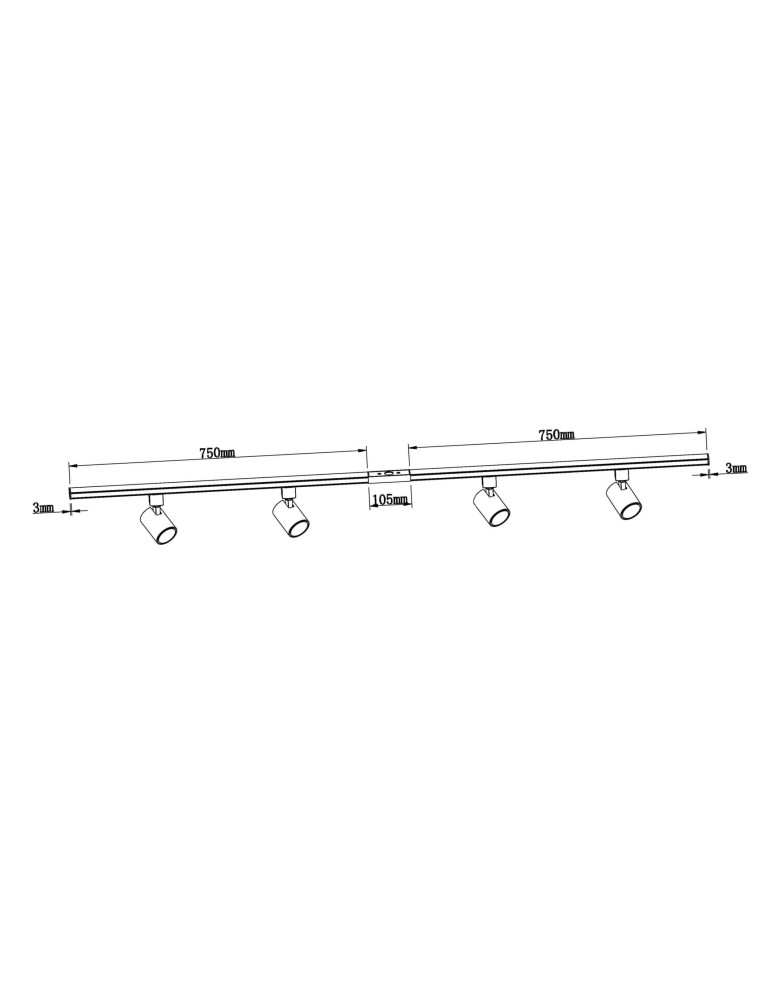 Ready-made rail kits - Light Prestige Snow SET 1F black GU10 black LP-737 BK SET - product kolory-swiatla.pl 5