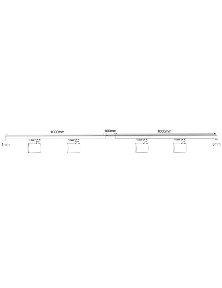 Ready-made rail kits - Light Prestige Snow System 3F GU10 4x50W black LP-737 BK SET 3F - product kolory-swiatla.pl 11