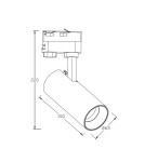 Lamps for 1 phase busbars - Light Prestige Ice spotlight for busbar 1F black GU10 black LP-732/1R 3W BK - product 6