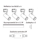 Ready-made rail kits - Light Prestige Ice System 3F GU10 4x50W black LP-732 4W BK SET - product 5