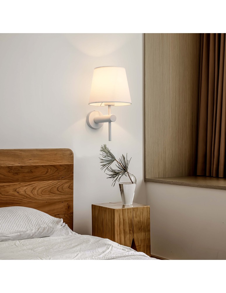 Wall lamps with lampshade - Light Prestige Tivoli wall lamp white E27 white LP-1133/1W WH - product kolory-swiatla.pl 4