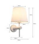 Wall lamps with lampshade - Light Prestige Tivoli wall lamp white E27 white LP-1133/1W WH - product 5
